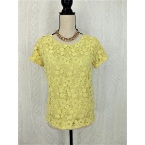 Forever 21 Yellow Floral Chiffon Blouse Size S